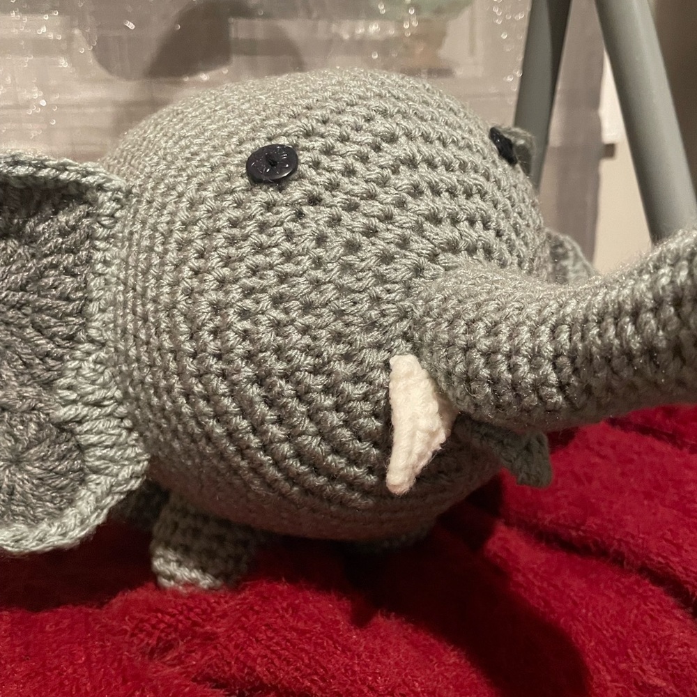 Hand made crocheted elephant